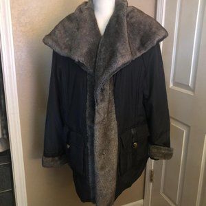 IMAN Faux Fur Parka Coat